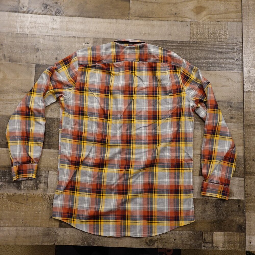 L.L.Bean Wrinkle-Free Plaid Button Down Shirt Men’s Large Tall Orange Gray - Picture 9 of 9